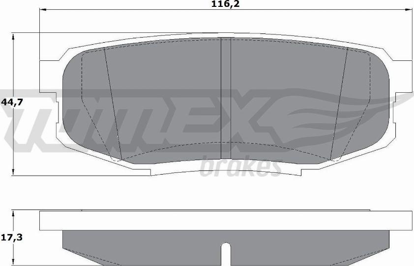 TOMEX brakes TX 17-78 - Bremžu uzliku kompl., Disku bremzes autospares.lv