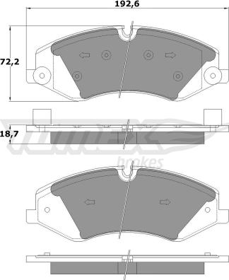 TOMEX brakes TX 17-73 - Brake Pad Set, disc brake www.autospares.lv