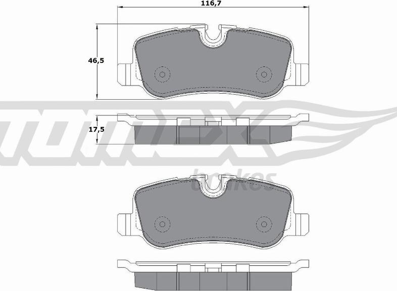 TOMEX brakes TX 17-72 - Bremžu uzliku kompl., Disku bremzes www.autospares.lv