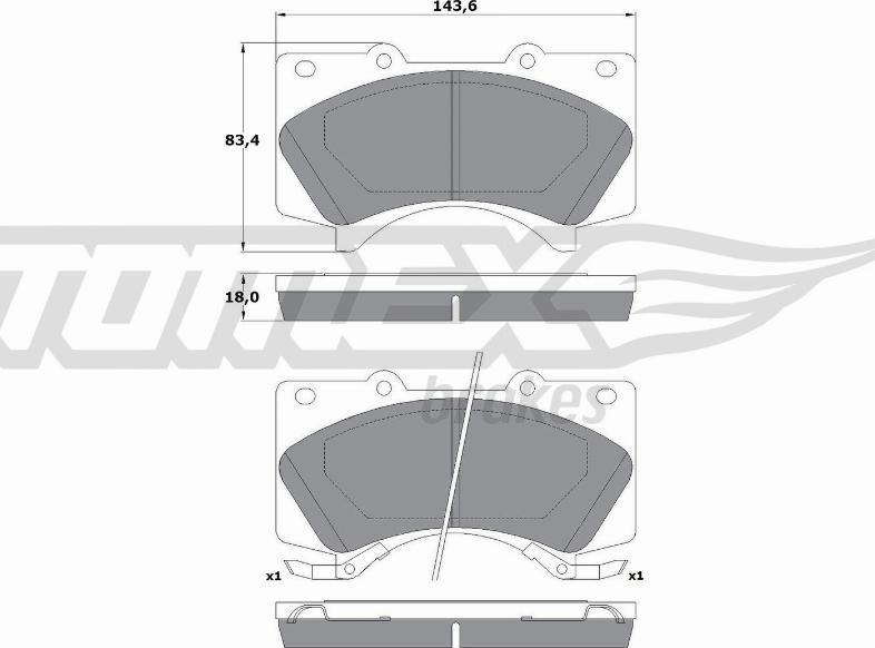 TOMEX brakes TX 17-77 - Brake Pad Set, disc brake www.autospares.lv