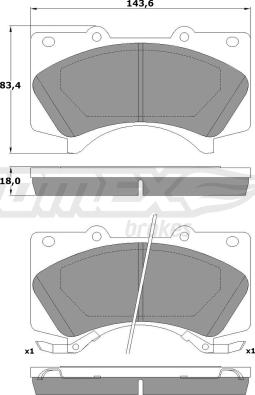 TOMEX brakes TX 17-77 - Bremžu uzliku kompl., Disku bremzes www.autospares.lv