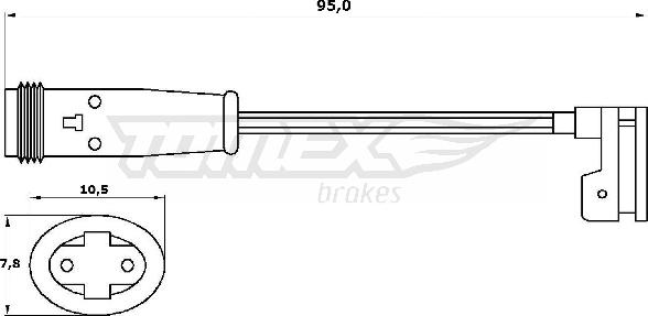 TOMEX brakes TX 30-56 - Warning Contact, brake pad wear www.autospares.lv