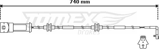 TOMEX brakes TX 30-76 - Indikators, Bremžu uzliku nodilums www.autospares.lv