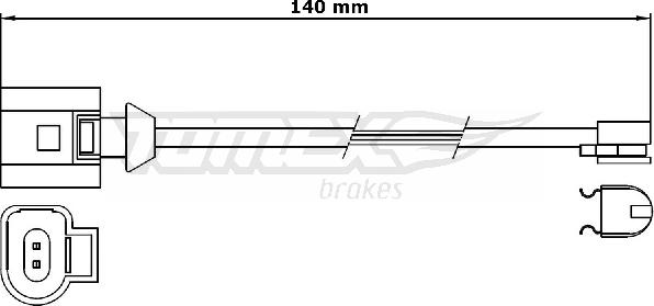 TOMEX brakes TX 31-25 - Indikators, Bremžu uzliku nodilums www.autospares.lv