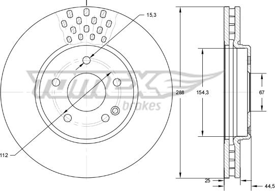 TOMEX brakes TX 74-09 - Bremžu diski www.autospares.lv