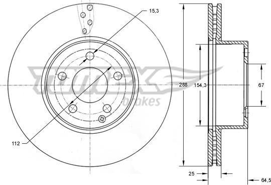 TOMEX brakes TX 74-03 - Bremžu diski www.autospares.lv