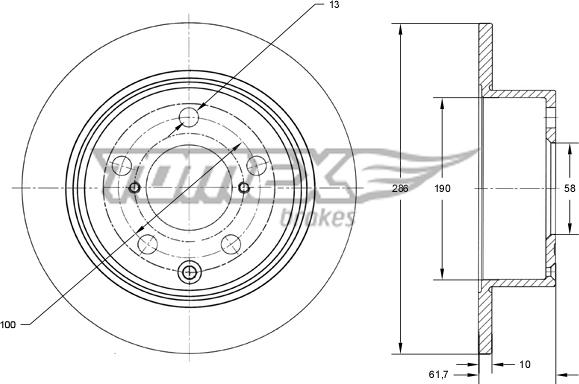 TOMEX brakes TX 74-15 - Bremžu diski www.autospares.lv