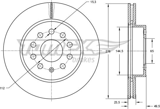 TOMEX brakes TX 74-10 - Bremžu diski www.autospares.lv