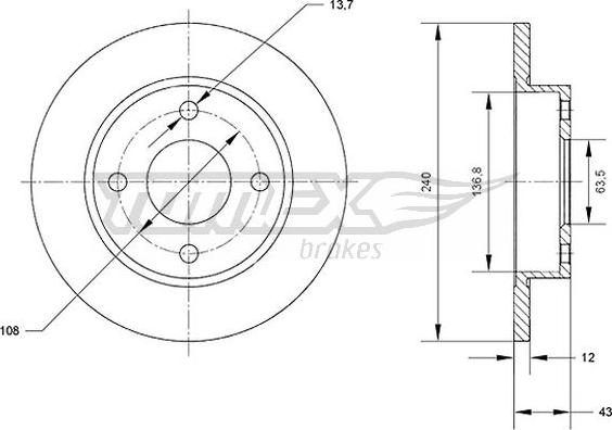 TOMEX brakes TX 70-99 - Bremžu diski www.autospares.lv