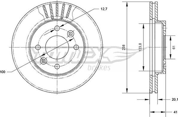 TOMEX brakes TX 70-45 - Bremžu diski www.autospares.lv