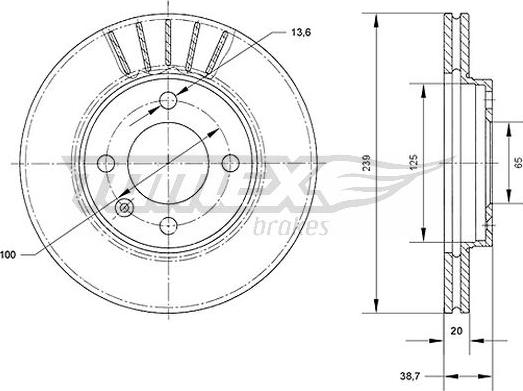 TOMEX brakes TX 70-46 - Bremžu diski www.autospares.lv