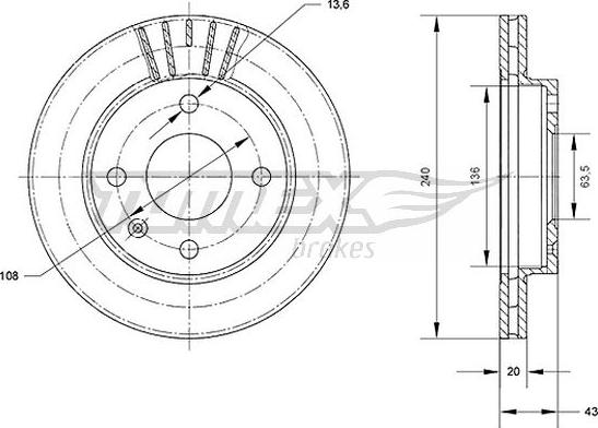 TOMEX brakes TX 70-40 - Тормозной диск www.autospares.lv