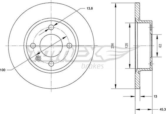 TOMEX brakes TX 70-41 - Bremžu diski www.autospares.lv