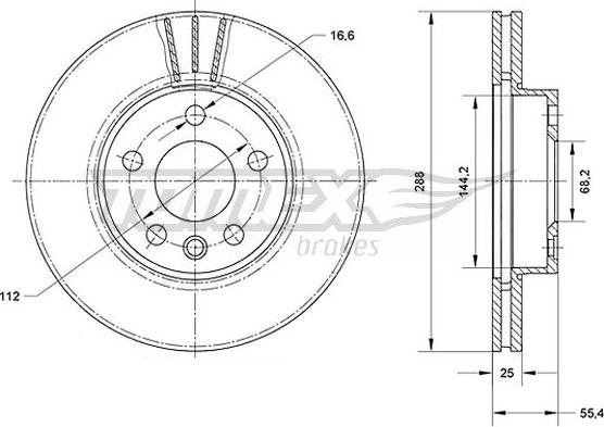 TOMEX brakes TX 70-54 - Bremžu diski www.autospares.lv