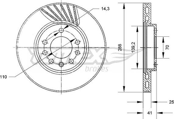 TOMEX brakes TX 70-55 - Bremžu diski autospares.lv