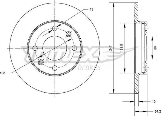 TOMEX brakes TX 70-50 - Bremžu diski www.autospares.lv