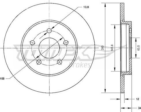 TOMEX brakes TX 70-53 - Bremžu diski autospares.lv