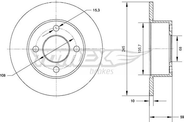 TOMEX brakes TX 70-57 - Bremžu diski www.autospares.lv