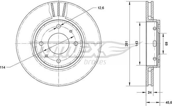 TOMEX brakes TX 70-69 - Bremžu diski www.autospares.lv