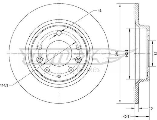 TOMEX brakes TX 70-66 - Bremžu diski www.autospares.lv