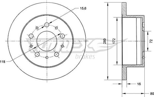 TOMEX brakes TX 70-61 - Bremžu diski www.autospares.lv