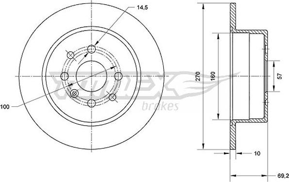 TOMEX brakes TX 70-63 - Bremžu diski www.autospares.lv