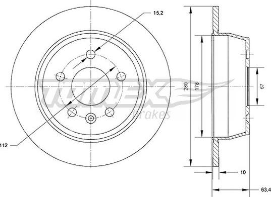 TOMEX brakes TX 70-62 - Bremžu diski www.autospares.lv