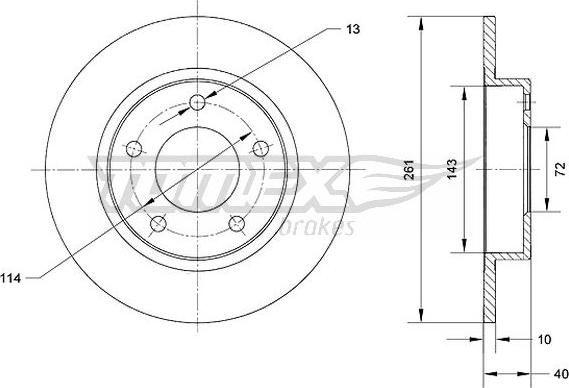 TOMEX brakes TX 70-67 - Bremžu diski www.autospares.lv