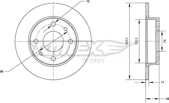 TOMEX brakes TX 70-04 - Bremžu diski www.autospares.lv