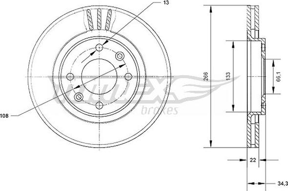 TOMEX brakes TX 70-05 - Bremžu diski www.autospares.lv