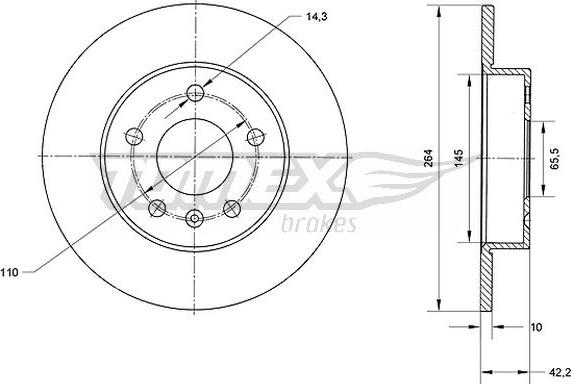 TOMEX brakes TX 70-06 - Bremžu diski www.autospares.lv