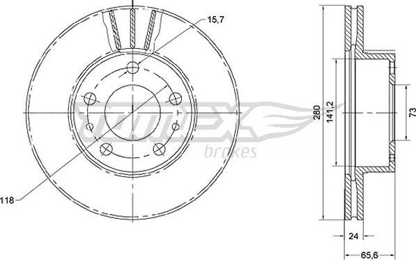 TOMEX brakes TX 70-19 - Brake Disc www.autospares.lv