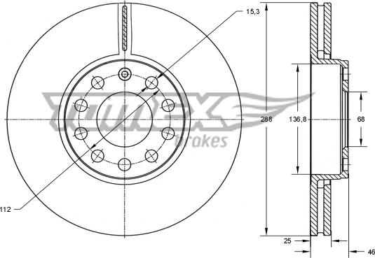 TOMEX brakes TX 70-14 - Bremžu diski www.autospares.lv