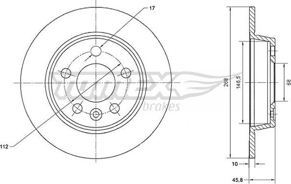 TOMEX brakes TX 70-16 - Bremžu diski autospares.lv