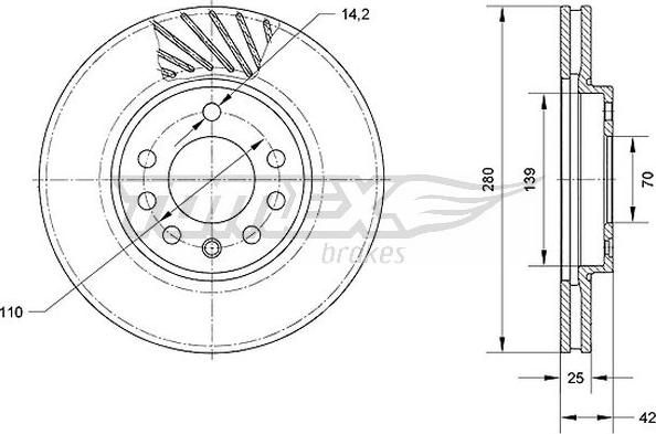 TOMEX brakes TX 70-11 - Bremžu diski autospares.lv