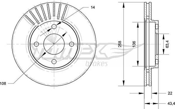 TOMEX brakes TX 70-13 - Bremžu diski autospares.lv