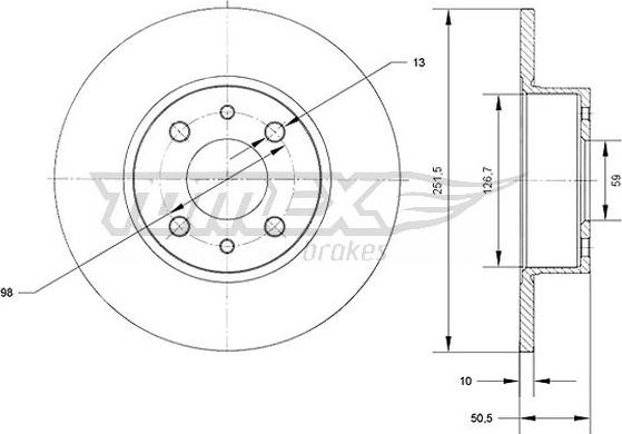 TOMEX brakes TX 70-89 - Bremžu diski www.autospares.lv