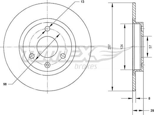 TOMEX brakes TX 70-86 - Bremžu diski www.autospares.lv