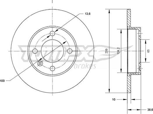 TOMEX brakes TX 70-88 - Brake Disc www.autospares.lv