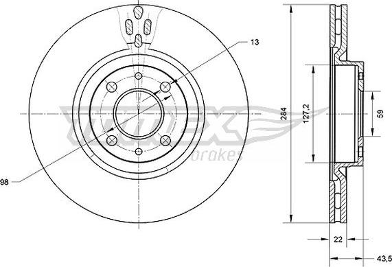 TOMEX brakes TX 70-83 - Bremžu diski www.autospares.lv