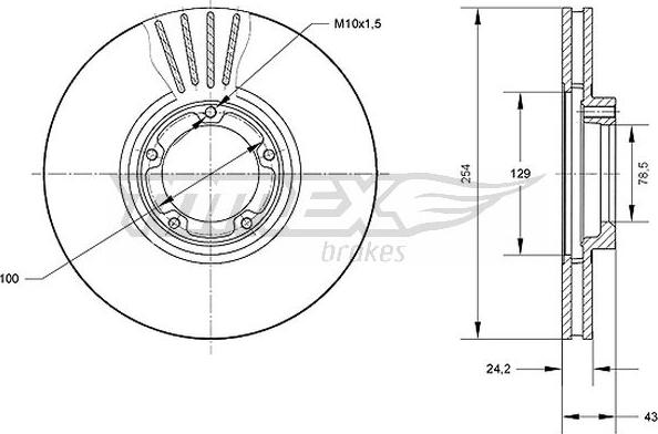 TOMEX brakes TX 70-87 - Bremžu diski www.autospares.lv