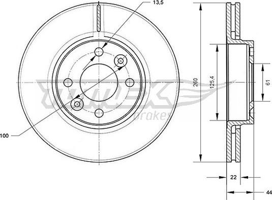 TOMEX brakes TX 70-34 - Bremžu diski www.autospares.lv