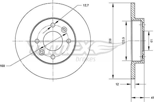 TOMEX brakes TX 70-36 - Bremžu diski www.autospares.lv