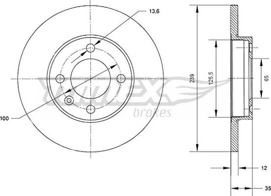 TOMEX brakes TX 70-38 - Bremžu diski www.autospares.lv