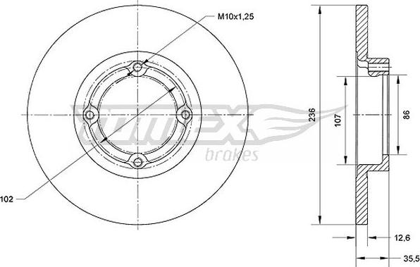 TOMEX brakes TX 70-33 - Bremžu diski www.autospares.lv