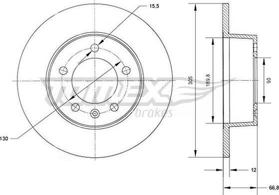 TOMEX brakes TX 70-37 - Bremžu diski www.autospares.lv