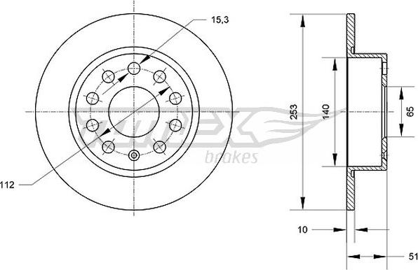 TOMEX brakes TX 70-29 - Brake Disc www.autospares.lv