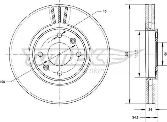 TOMEX brakes TX 70-24 - Тормозной диск www.autospares.lv