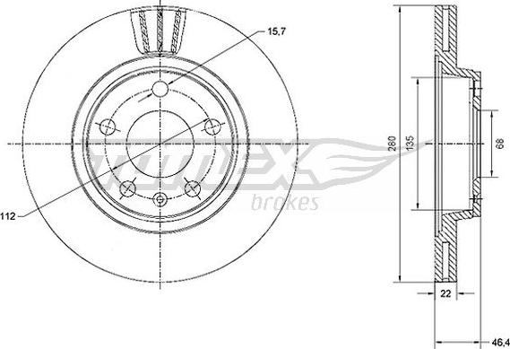 TOMEX brakes TX 70-21 - Brake Disc www.autospares.lv