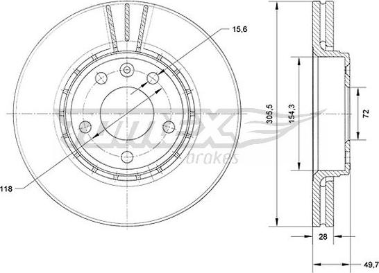 TOMEX brakes TX 70-27 - Brake Disc www.autospares.lv